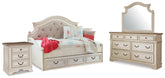 Hoover Furniture Outlet - Ashley Furniture - Realyn Twin Day Bed with Storage, Dresser, Mirror and Nightstand - Twin Day Bed with Storage, Dresser, Mirror and Nightstand - B743B94