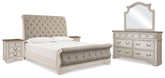 Hoover Furniture Outlet - Ashley Furniture - Realyn King Upholstered Sleigh Bed, Dresser, Mirror and 2 Nightstands - King Upholstered Sleigh Bed, Dresser, Mirror and 2 Nightstands - B743B51