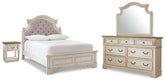 Hoover Furniture Outlet - Ashley Furniture - Realyn King Panel Bed, Dresser, Mirror and Nightstand - King Panel Bed, Dresser, Mirror and Nightstand - B743B78