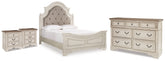 Hoover Furniture Outlet - Ashley Furniture - Realyn Queen Upholstered Panel Bed, Dresser and 2 Nightstands - Queen Upholstered Panel Bed, Dresser and 2 Nightstands - B743B67