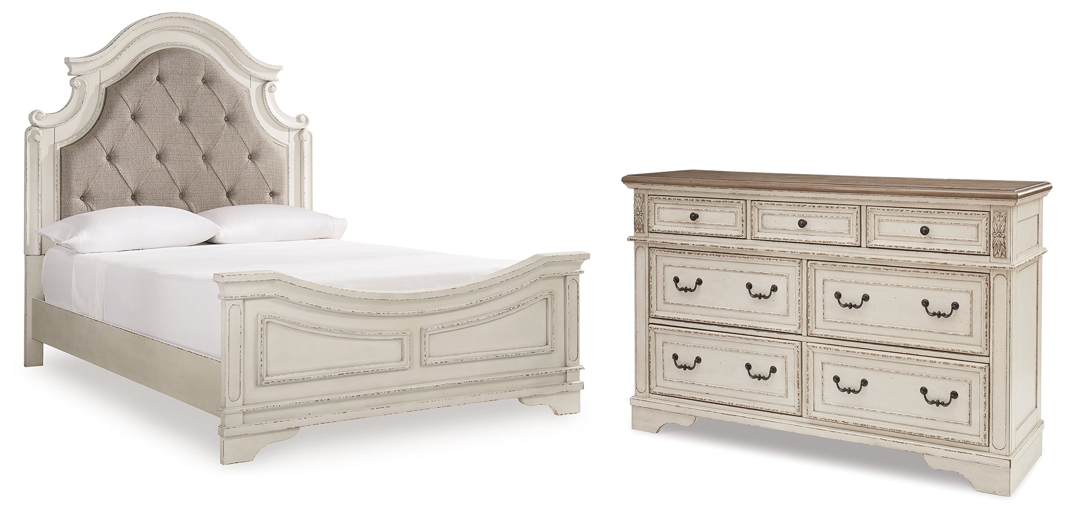 Hoover Furniture Outlet - Ashley Furniture - Realyn Queen Panel Bed and Dresser - Queen Panel Bed and Dresser - B743B72