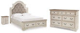 Hoover Furniture Outlet - Ashley Furniture - Realyn Queen Upholstered Storage Bed, Dresser and Nightstand - Queen Upholstered Storage Bed, Dresser and Nightstand - B743B100