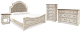Hoover Furniture Outlet - Ashley Furniture - Realyn King Upholstered Panel Bed, Dresser, Chest and Nightstand - King Upholstered Panel Bed, Dresser, Chest and Nightstand - B743B41