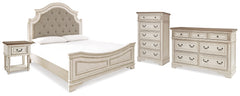 Hoover Furniture Outlet - Ashley Furniture - Realyn King Upholstered Panel Bed, Dresser, Chest and Nightstand - King Upholstered Panel Bed, Dresser, Chest and Nightstand - B743B41