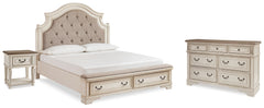 Hoover Furniture Outlet - Ashley Furniture - Realyn King Storage Bed, Dresser and Nightstand - King Storage Bed, Dresser and Nightstand - B743B62