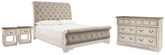 Hoover Furniture Outlet - Ashley Furniture - Realyn Queen Upholstered Sleigh Bed, Dresser and 2 Nightstands - Queen Upholstered Sleigh Bed, Dresser and 2 Nightstands - B743B84