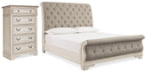 Hoover Furniture Outlet - Ashley Furniture - Realyn Queen Upholstered Sleigh Bed and Chest - Queen Upholstered Sleigh Bed and Chest - B743B29