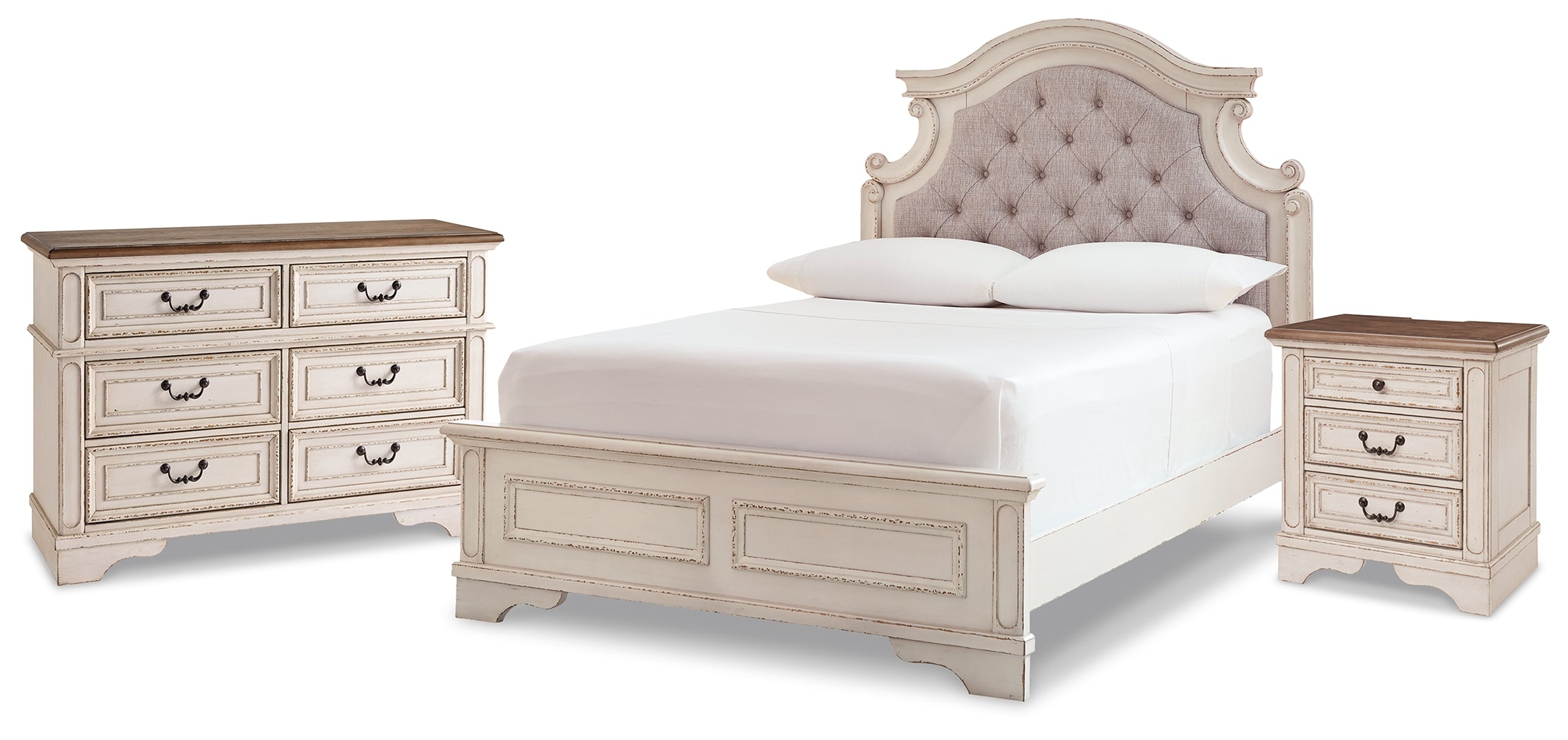Hoover Furniture Outlet - Ashley Furniture - Realyn Full Panel Bed, Dresser and Nightstand - Full Panel Bed, Dresser and Nightstand - B743B26