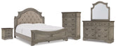 Hoover Furniture Outlet - Ashley Furniture - Lodenbay King Upholstered Panel Bed, Dresser, Mirror, Chest and Nightstand - King Upholstered Panel Bed, Dresser, Mirror, Chest and Nightstand - B751B11
