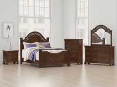 Hoover Furniture Outlet - Ashley Furniture - Lavinton Queen Poster Bed - Queen Poster Bed - B764B5