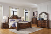 Hoover Furniture Outlet - Ashley Furniture - Lavinton King Poster Bed, Dresser, Mirror, Chest and 2 Nightstands - King Poster Bed, Dresser, Mirror, Chest and 2 Nightstands - B764B11