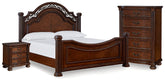 Hoover Furniture Outlet - Ashley Furniture - Lavinton Queen Poster Bed, Chest and Nightstand - Queen Poster Bed, Chest and Nightstand - B764B15