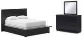Hoover Furniture Outlet - Ashley Furniture - Londer Queen Panel Bed, Dresser and Mirror - Queen Panel Bed, Dresser and Mirror - B768B3