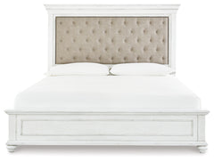 Kanwyn King Upholstered Panel Bed, Dresser and Nightstand
