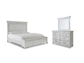 Hoover Furniture Outlet - Ashley Furniture - Kanwyn Queen Bed with Mirrored Dresser - Queen Bed with Mirrored Dresser - B777B7