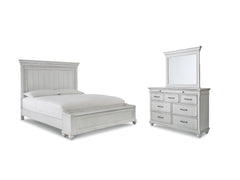 Hoover Furniture Outlet - Ashley Furniture - Kanwyn Queen Bed with Mirrored Dresser - Queen Bed with Mirrored Dresser - B777B7