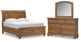 Hoover Furniture Outlet - Ashley Furniture - Feddinger Queen Sleigh Storage Bed, Dresser and Mirror - Queen Sleigh Storage Bed, Dresser and Mirror - PCB779B5
