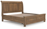 Hoover Furniture Outlet - Ashley Furniture - Feddinger King Storage Sleigh Bed - King Storage Sleigh Bed - PCB779B8