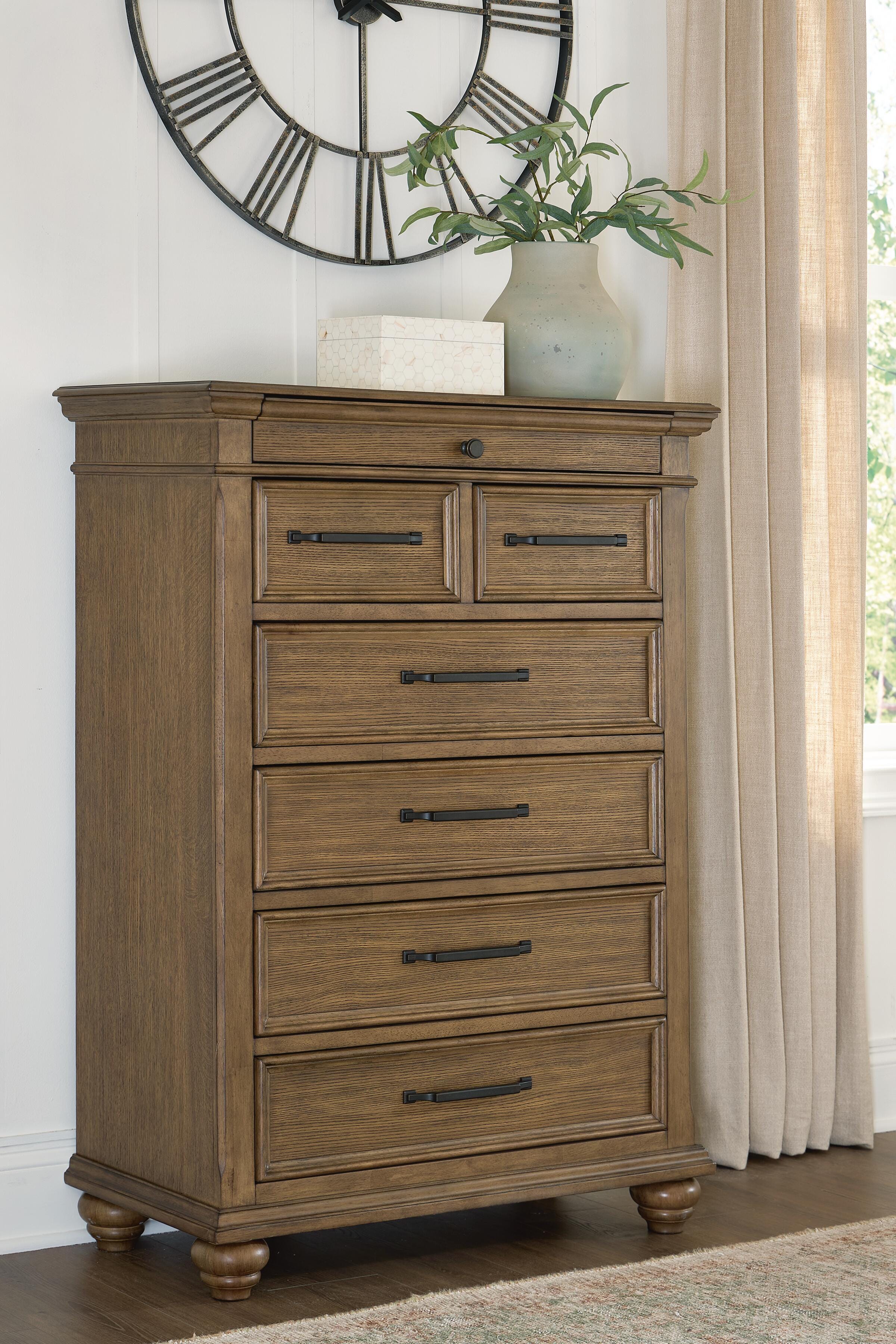 Hoover Furniture Outlet - Ashley Furniture - Karallin Chest of Drawers - Seven Drawer Chest - PCB782-46