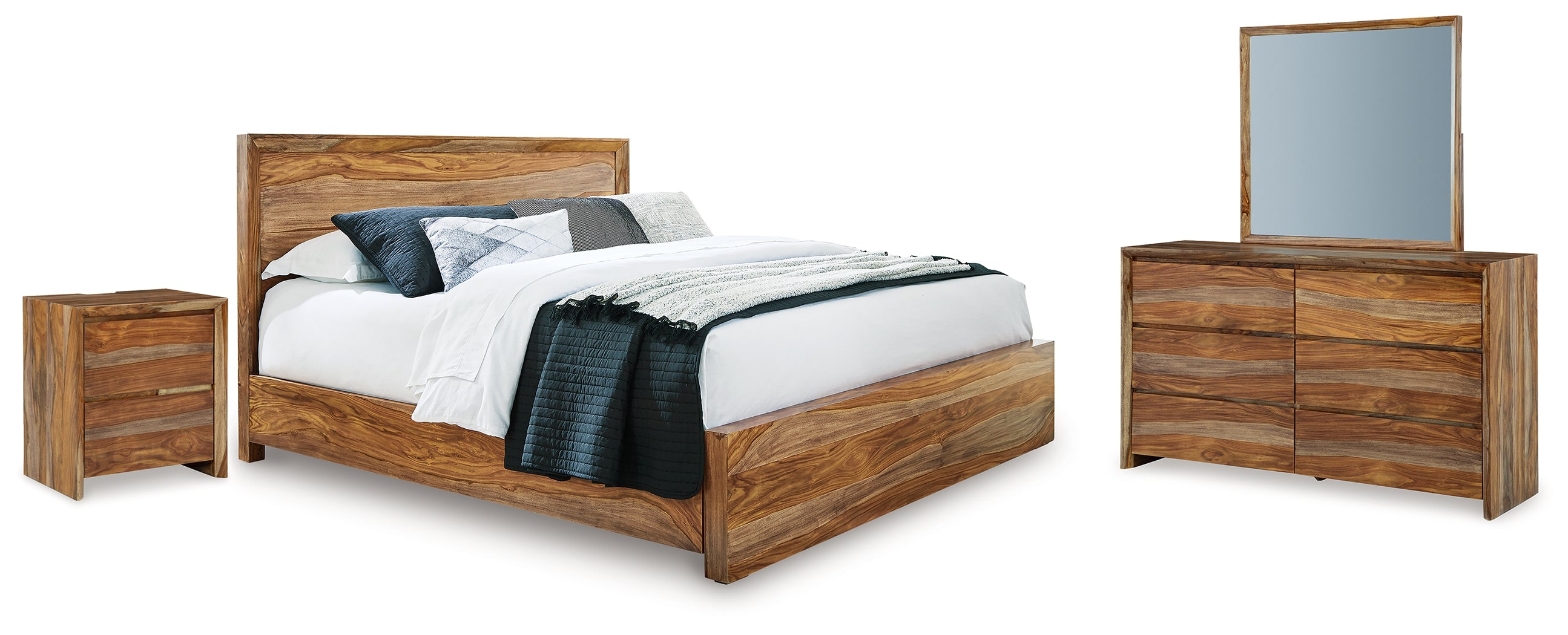 Hoover Furniture Outlet - Ashley Furniture - Dressonni Queen Panel Bed, Dresser, Mirror and Nightstand - Queen Panel Bed, Dresser, Mirror and Nightstand - B790B8