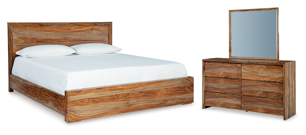 Hoover Furniture Outlet - Ashley Furniture - Dressonni Queen Panel Bed, Dresser and Mirror - Queen Panel Bed, Dresser and Mirror - B790B3