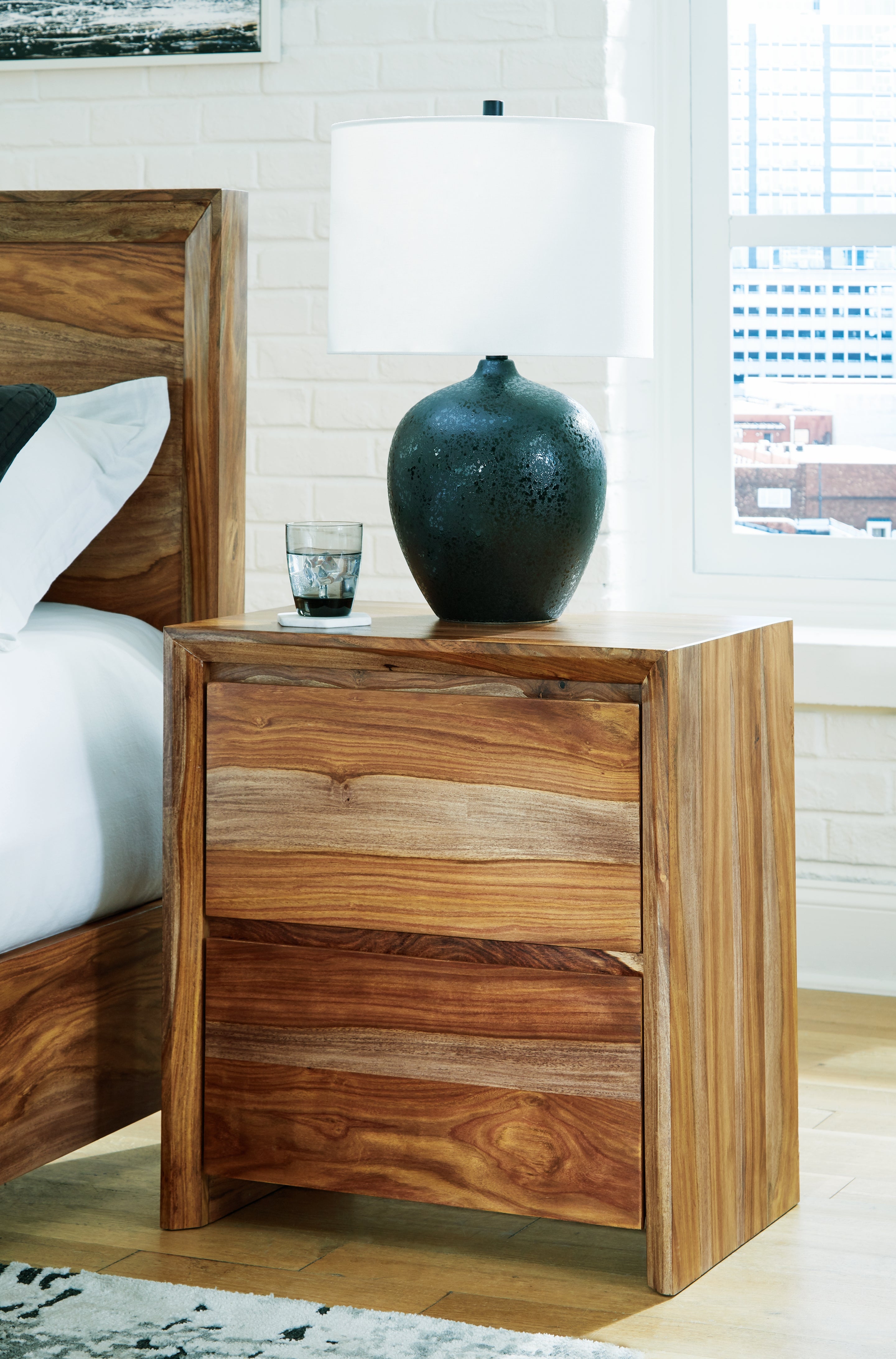 Hoover Furniture Outlet - Ashley Furniture - Dressonni Nightstand - Two Drawer Night Stand - B790-92