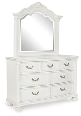 Montelaine Queen Upholstered Panel Bed, Dresser and Mirror