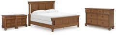 Hoover Furniture Outlet - Ashley Furniture - Rowlenstown King Poster Bed, Dresser and 2 Nightstands - King Poster Bed, Dresser and 2 Nightstands - PCB824B6