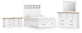 Hoover Furniture Outlet - Ashley Furniture - Ashbryn Queen Panel Storage Bed, Dresser, Mirror and 2 Nightstands - Queen Panel Storage Bed, Dresser, Mirror and 2 Nightstands - B844B11