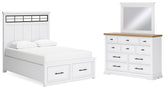 Hoover Furniture Outlet - Ashley Furniture - Ashbryn Queen Panel Storage Bed, Dresser and Mirror - Queen Panel Storage Bed, Dresser and Mirror - B844B3