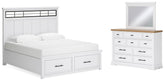 Hoover Furniture Outlet - Ashley Furniture - Ashbryn King Panel Storage Bed, Dresser and Mirror - King Panel Storage Bed, Dresser and Mirror - B844B6