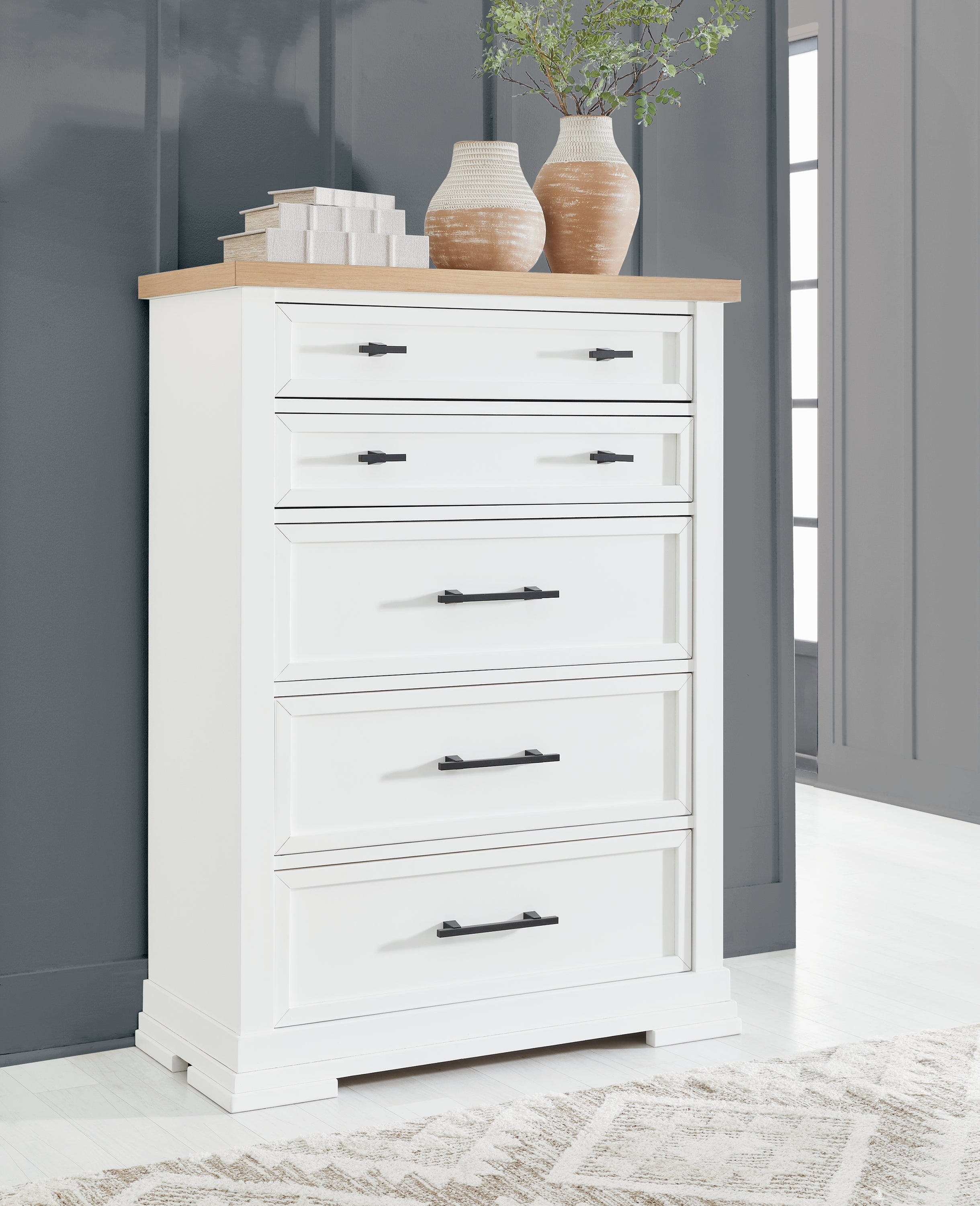 Hoover Furniture Outlet - Ashley Furniture - Ashbryn Chest of Drawers - Five Drawer Chest - B844-46