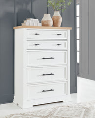 Hoover Furniture Outlet - Ashley Furniture - Ashbryn Chest of Drawers - Five Drawer Chest - B844-46