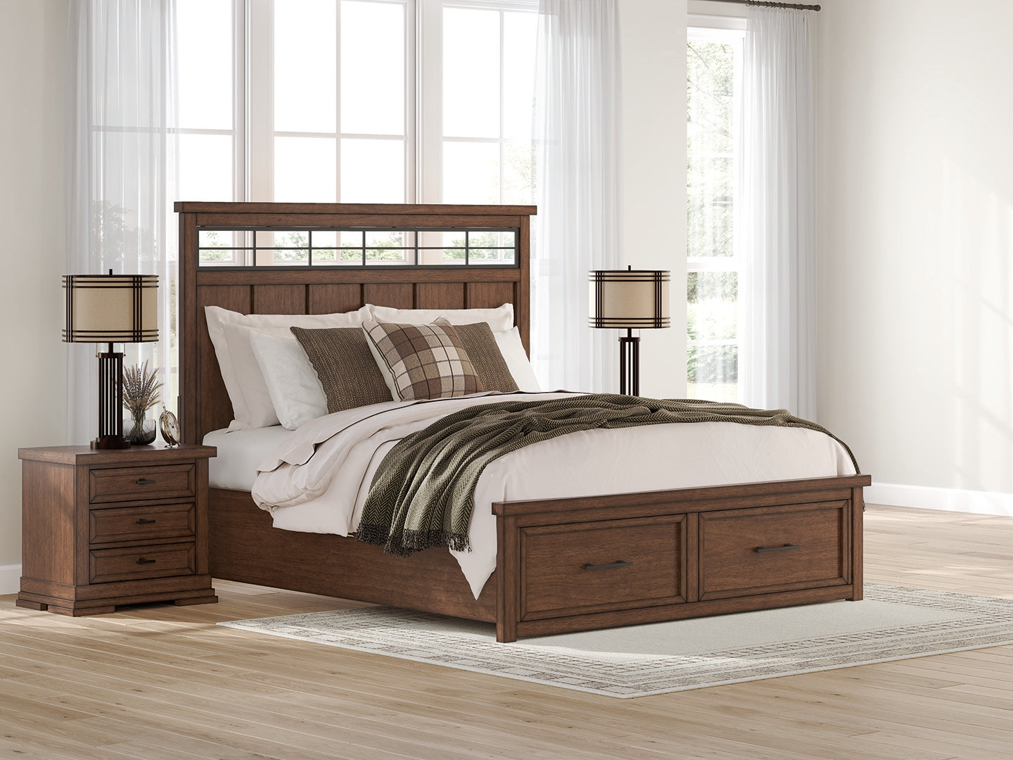 Hoover Furniture Outlet - Ashley Furniture - Taffenbrook California King Panel Storage Bed - California King Panel Storage Bed - B849B5