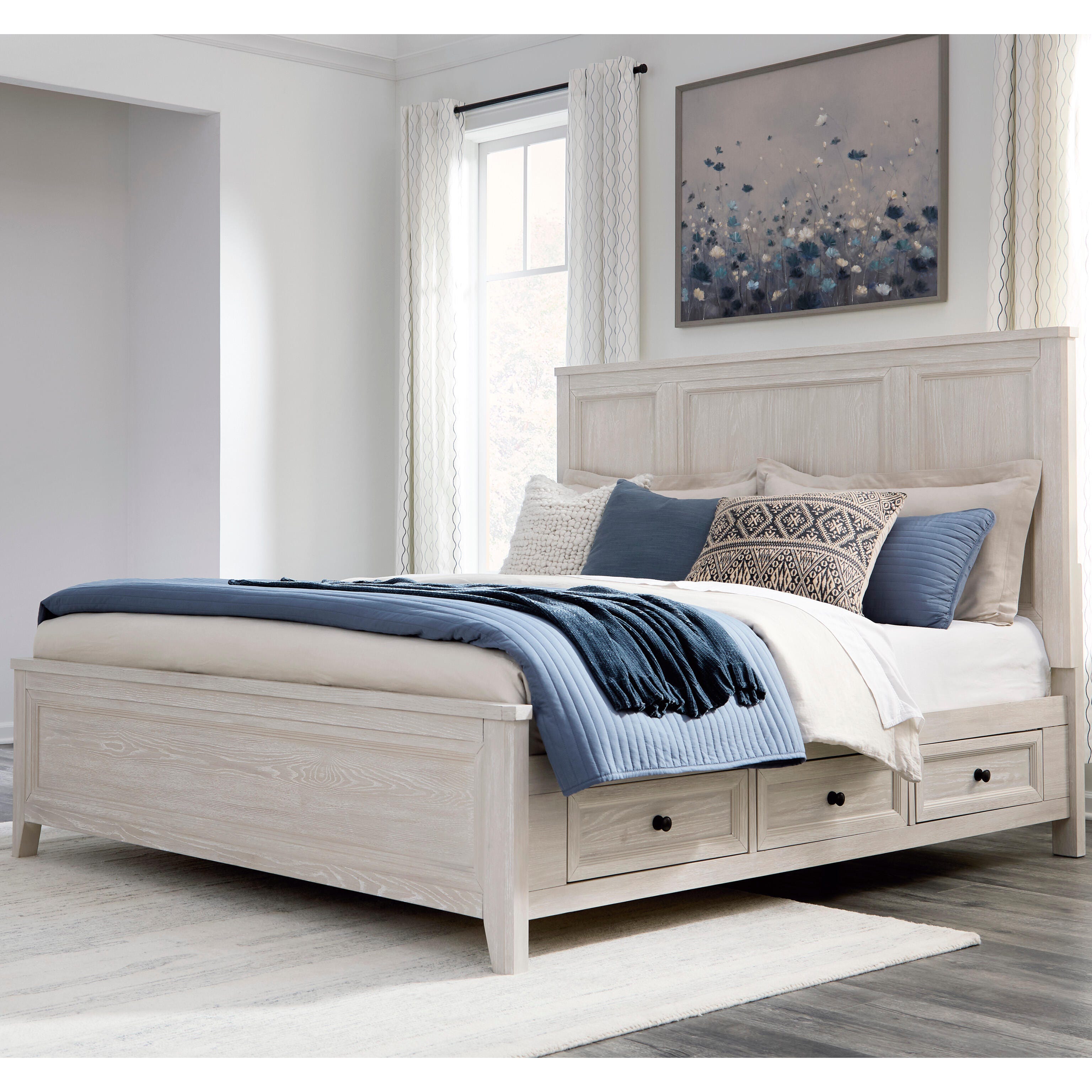 Hoover Furniture Outlet - Ashley Furniture - Darbonton King Panel Storage Bed - King Panel Storage Bed - PCB853B4