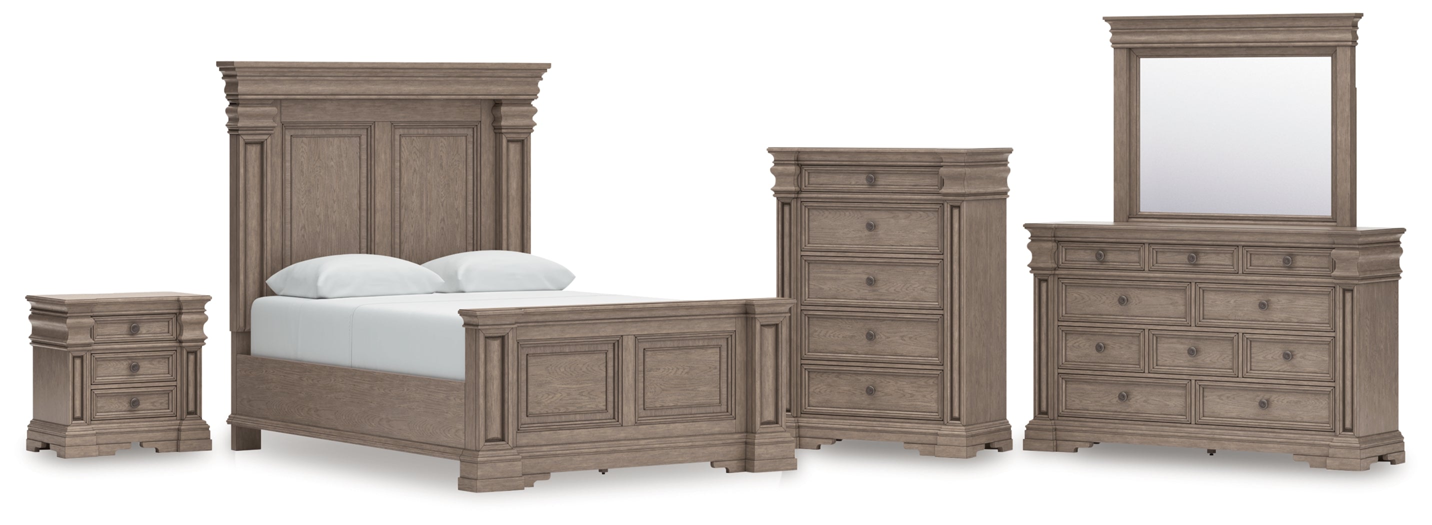 Hoover Furniture Outlet - Ashley Furniture - Blairhurst Queen Panel Bed, Dresser, Mirror, Chest and Nightstand - Queen Panel Bed, Dresser, Mirror, Chest and Nightstand - B916B8