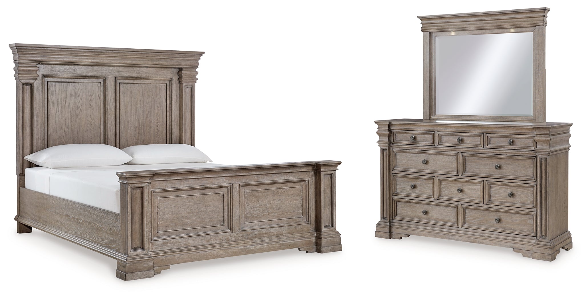 Hoover Furniture Outlet - Ashley Furniture - Blairhurst Queen Panel Bed, Dresser and Mirror - Queen Panel Bed, Dresser and Mirror - B916B3
