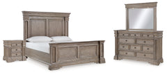 Hoover Furniture Outlet - Ashley Furniture - Blairhurst King Panel Bed, Dresser, Mirror and Nightstand - King Panel Bed, Dresser, Mirror and Nightstand - B916B9
