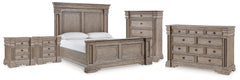 Hoover Furniture Outlet - Ashley Furniture - Blairhurst King Panel Bed, Dresser, Chest and 2 Nightstands - King Panel Bed, Dresser, Chest and 2 Nightstands - B916B11