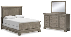 Hoover Furniture Outlet - Ashley Furniture - Lexorne Queen Sleigh Bed, Dresser and Mirror - Queen Sleigh Bed, Dresser and Mirror - B924B3