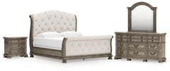 Hoover Furniture Outlet - Ashley Furniture - Ardenfield King Sleigh Bed, Dresser, Mirror and Nightstand - King Sleigh Bed, Dresser, Mirror and Nightstand - B944B7