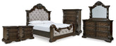 Hoover Furniture Outlet - Ashley Furniture - Maylee King Upholstered Bed, Dresser, Mirror, Chest and 2 Nightstands - King Upholstered Bed, Dresser, Mirror, Chest and 2 Nightstands - B947B13