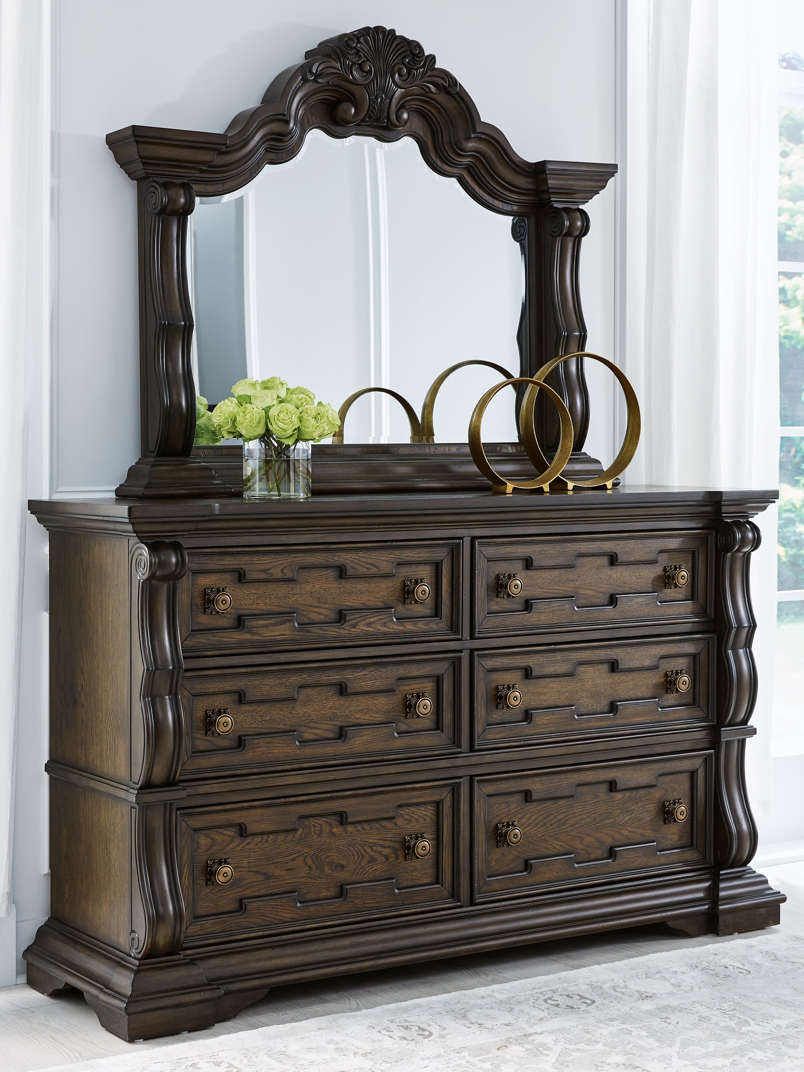 Hoover Furniture Outlet - Ashley Furniture - Maylee Dresser and Mirror - Dresser and Mirror - B947B1