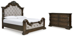 Hoover Furniture Outlet - Ashley Furniture - Maylee King Upholstered Panel Bed and Dresser - King Upholstered Panel Bed and Dresser - B947B23