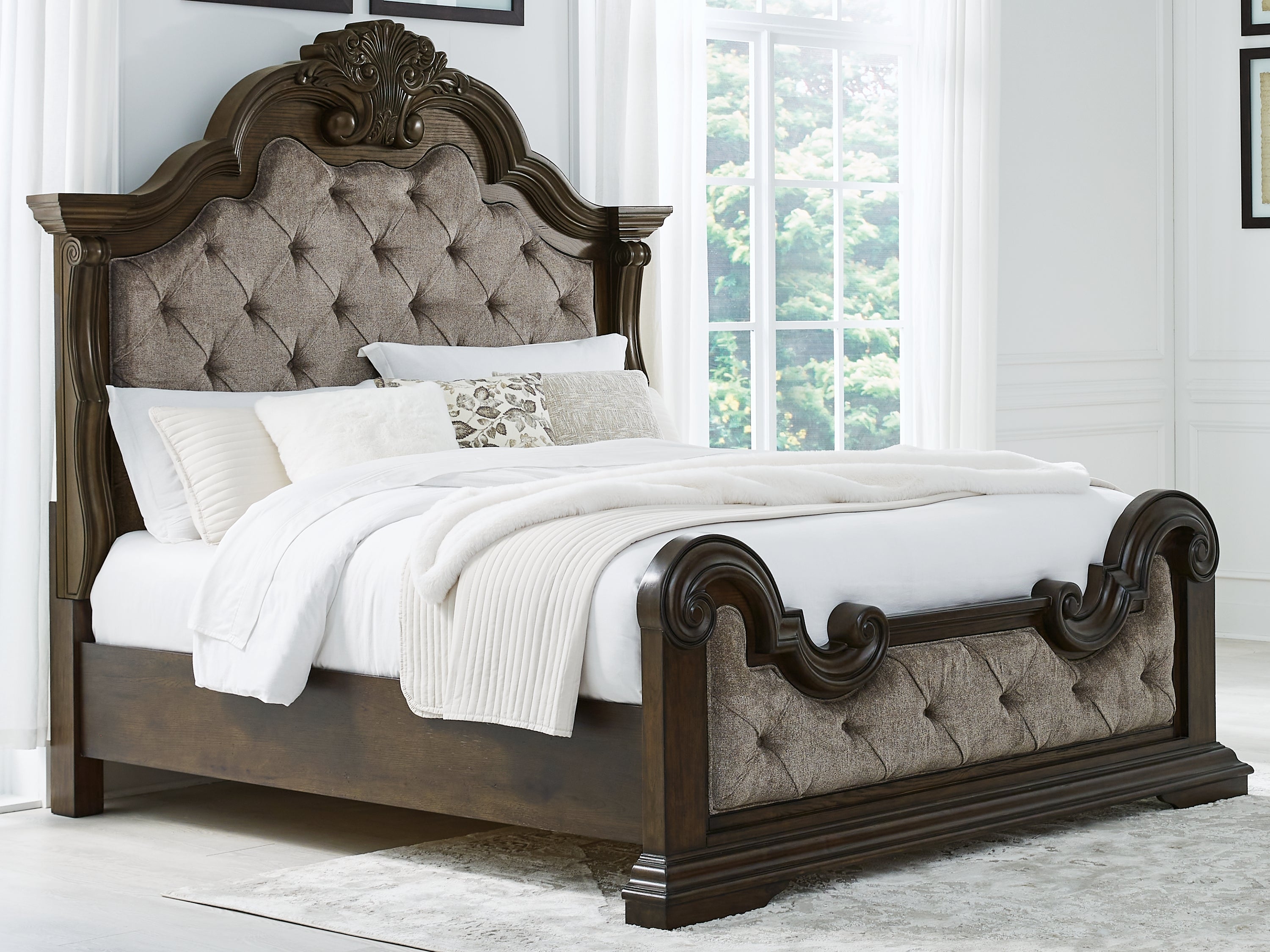 Hoover Furniture Outlet - Ashley Furniture - Maylee California King Upholstered Bed - California King Upholstered Bed - B947B5