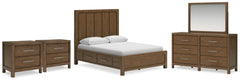 Hoover Furniture Outlet - Ashley Furniture - Cabalynn Queen Panel Storage Bed, Dresser, Mirror and 2 Nightstands - Queen Panel Storage Bed, Dresser, Mirror and 2 Nightstands - B974B17
