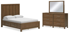 Hoover Furniture Outlet - Ashley Furniture - Cabalynn Queen Panel Bed with Storage, Dresser and Mirror - Queen Panel Bed with Storage, Dresser and Mirror - B974B5