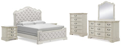 Arlendyne King Panel Bed, Dresser, Mirror, Chest and 2 Nightstands