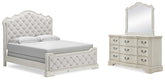 Hoover Furniture Outlet - Ashley Furniture - Arlendyne King Upholstered Bed, Dresser and Mirror - King Upholstered Bed, Dresser and Mirror - B980B9