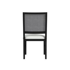 Bahama Breeze Dining Chair with White Fabric in Black (2 Per Carton)